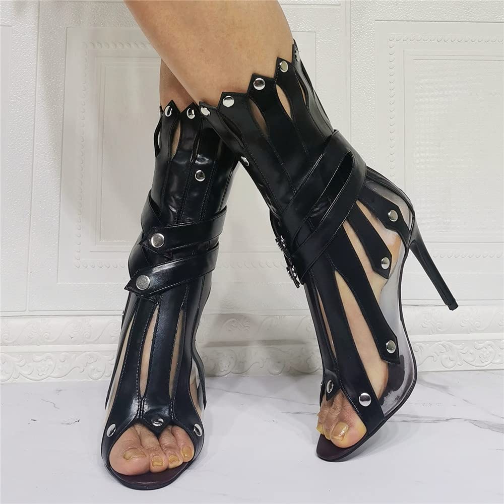 Roman Style Stiletto Heel Ankle Boots