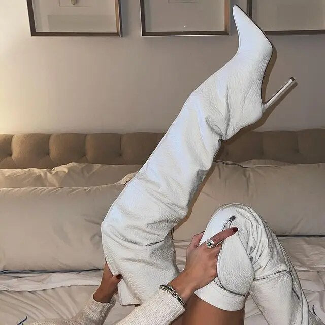 Over The Knee Pocket High Heel Boots