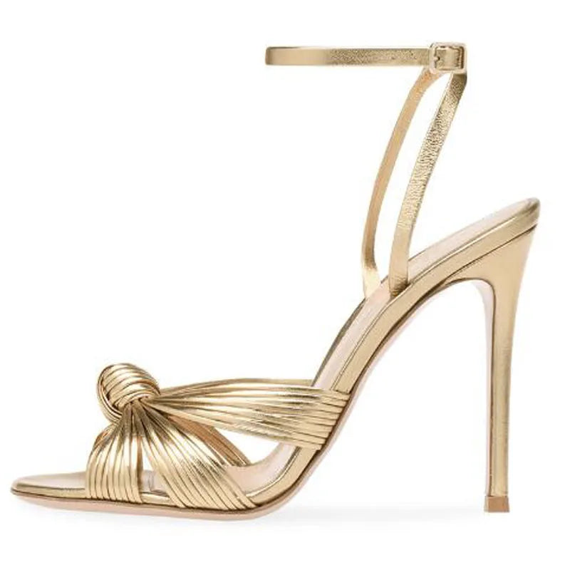 Golden Knot High Heel Sandals Inspired By Gianvito Rossi