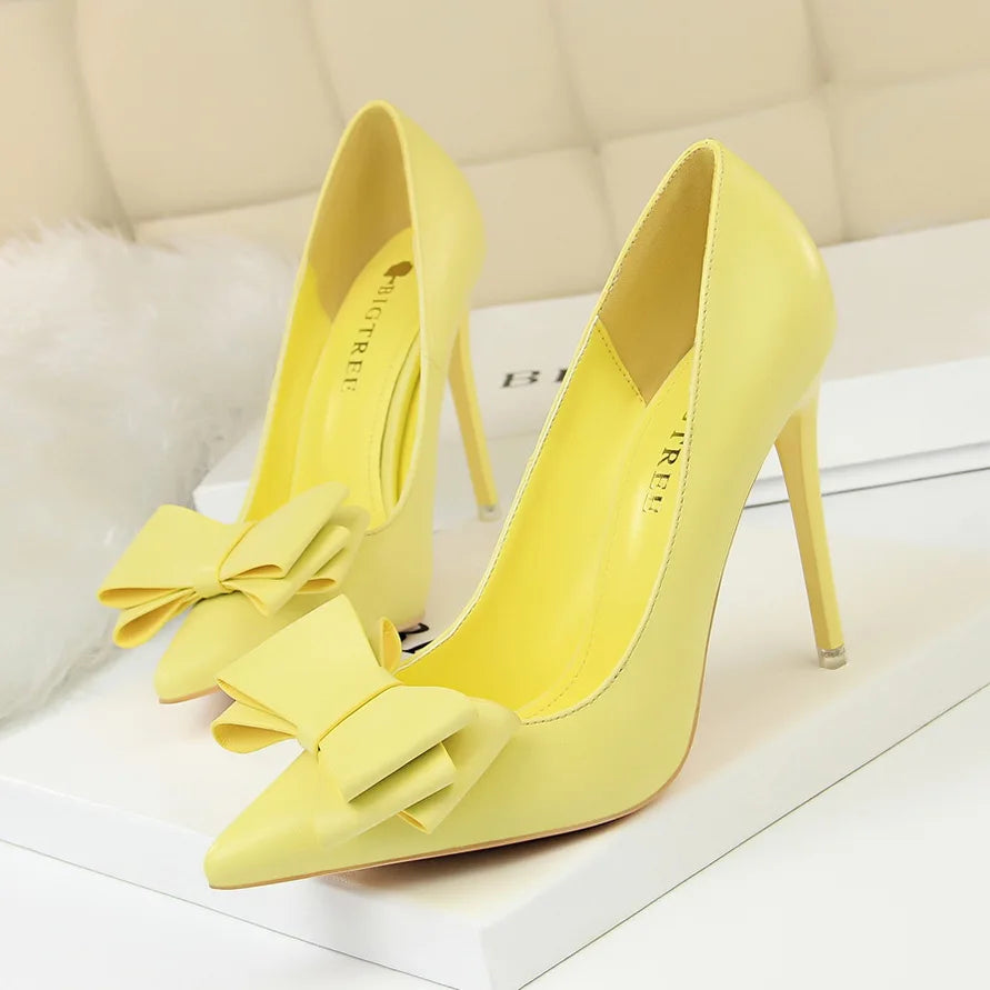 Assorted Classic Bow Knot High Heel Pumps