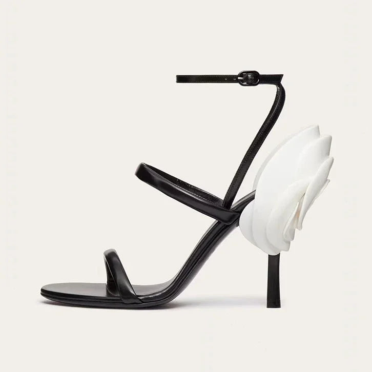 "Roserouche" Flower High Heel Sandals Inspired by Valentino Garavani