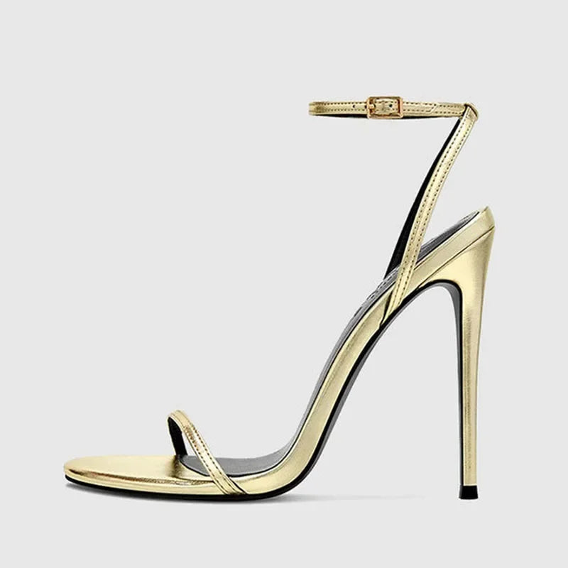 Multi-Color Ankle Strap Stiletto Sandals