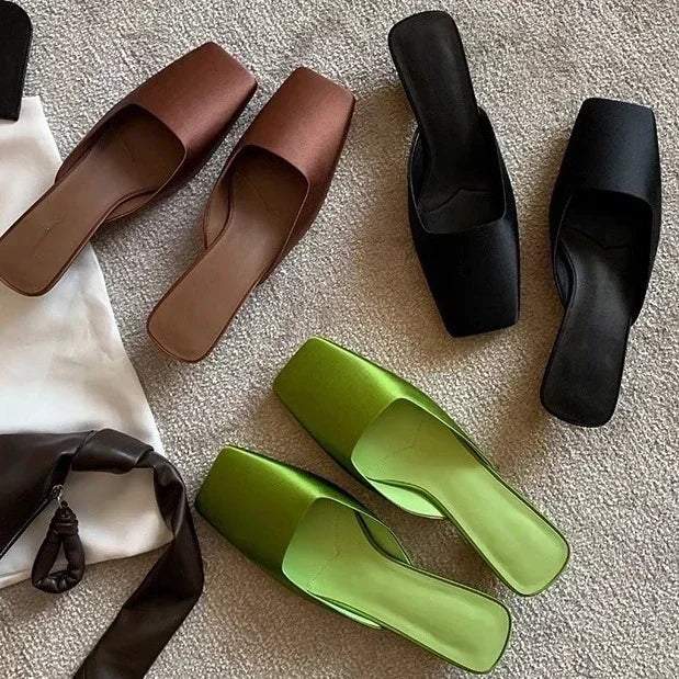 Square Slip On Mule Sandals Inspired By Prada