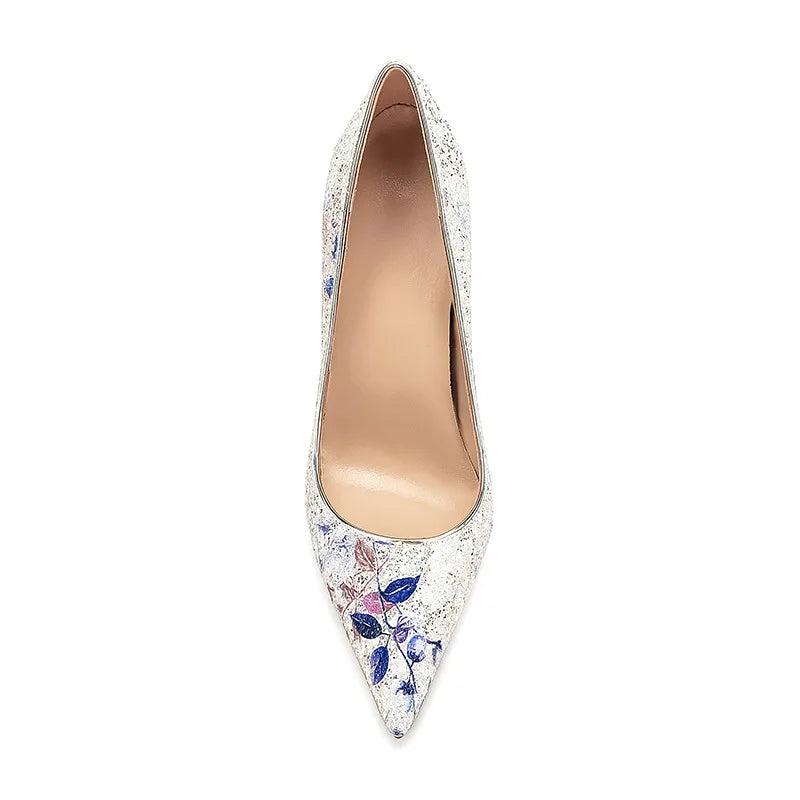 Paint Splatter Floral Stiletto Pumps