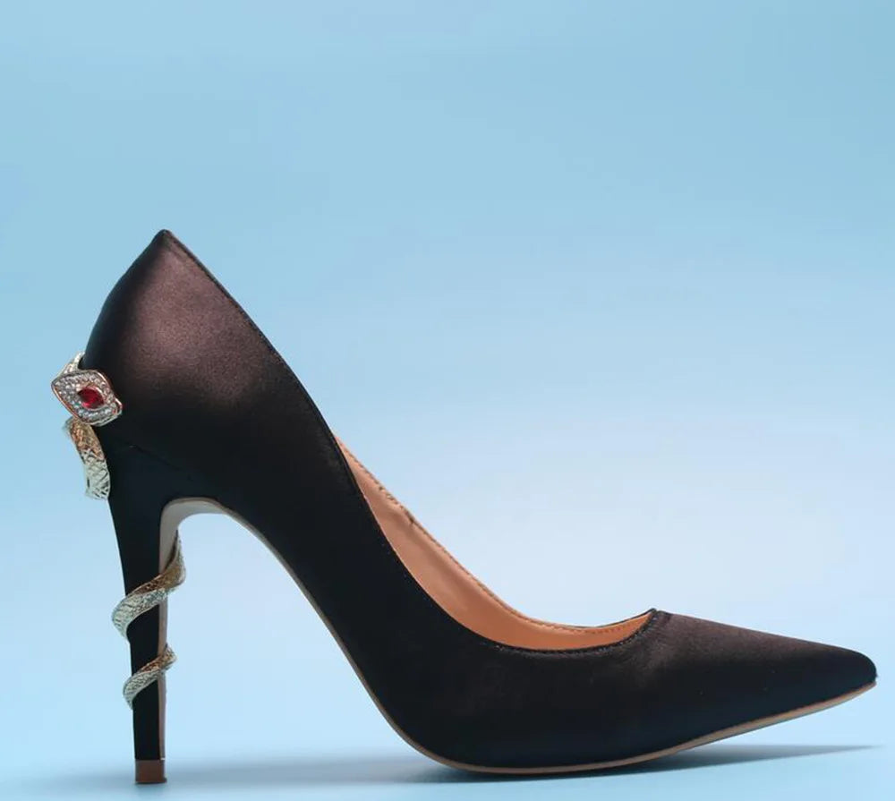 Gold Wrapped Snake High Heels Pumps