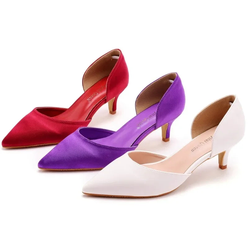 Cut-Out Two Piece Classic Kitten Heel Pumps