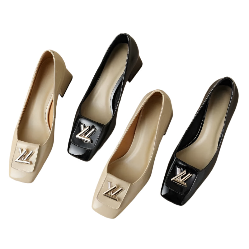 Classic Square Block Heel Pumps