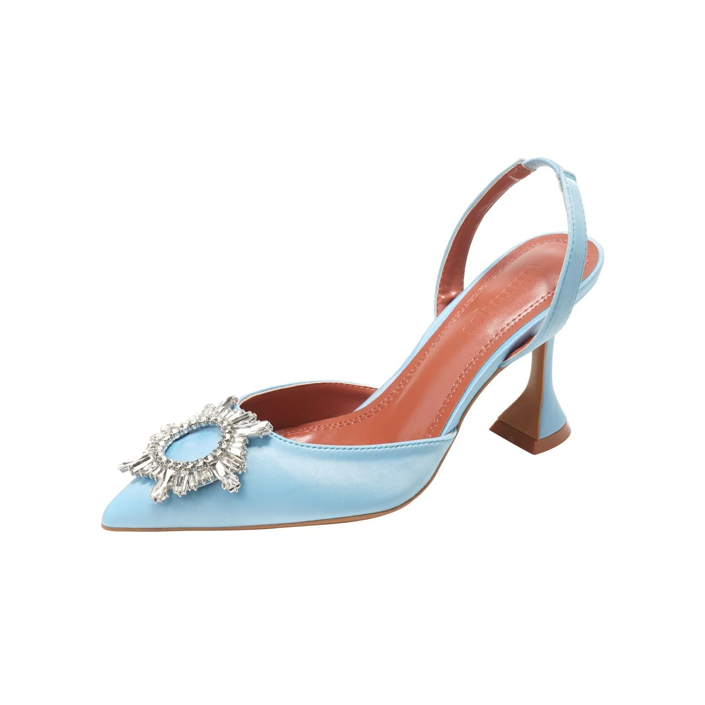 Crystal Flower Sling Back Kitten Heel Pump
