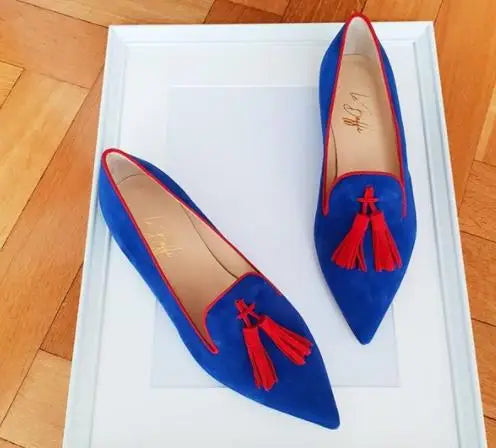 Printed Tassel Flat Pumps