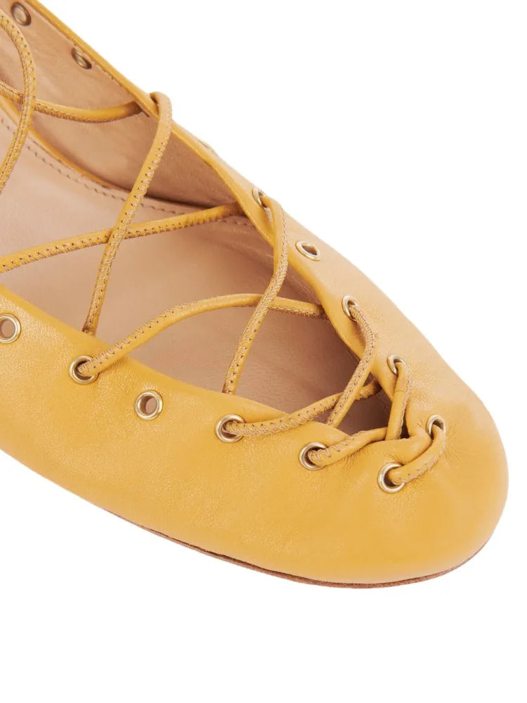 Roman Lace-up Ballerina Pumps Inspired By Chloe