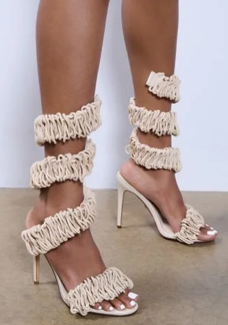 Rope Wrap Around High Heel Sandals