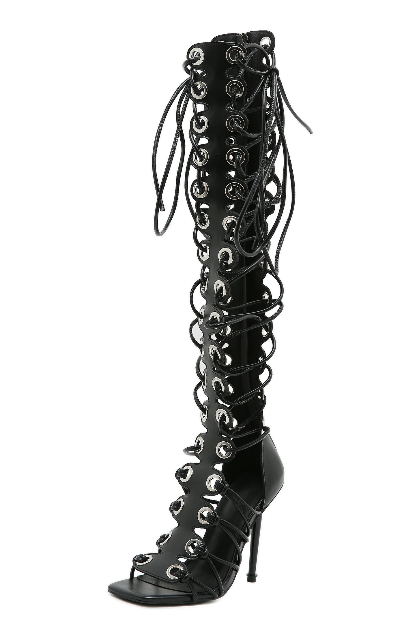 Cross-Tied Gladiator Stiletto Sandals