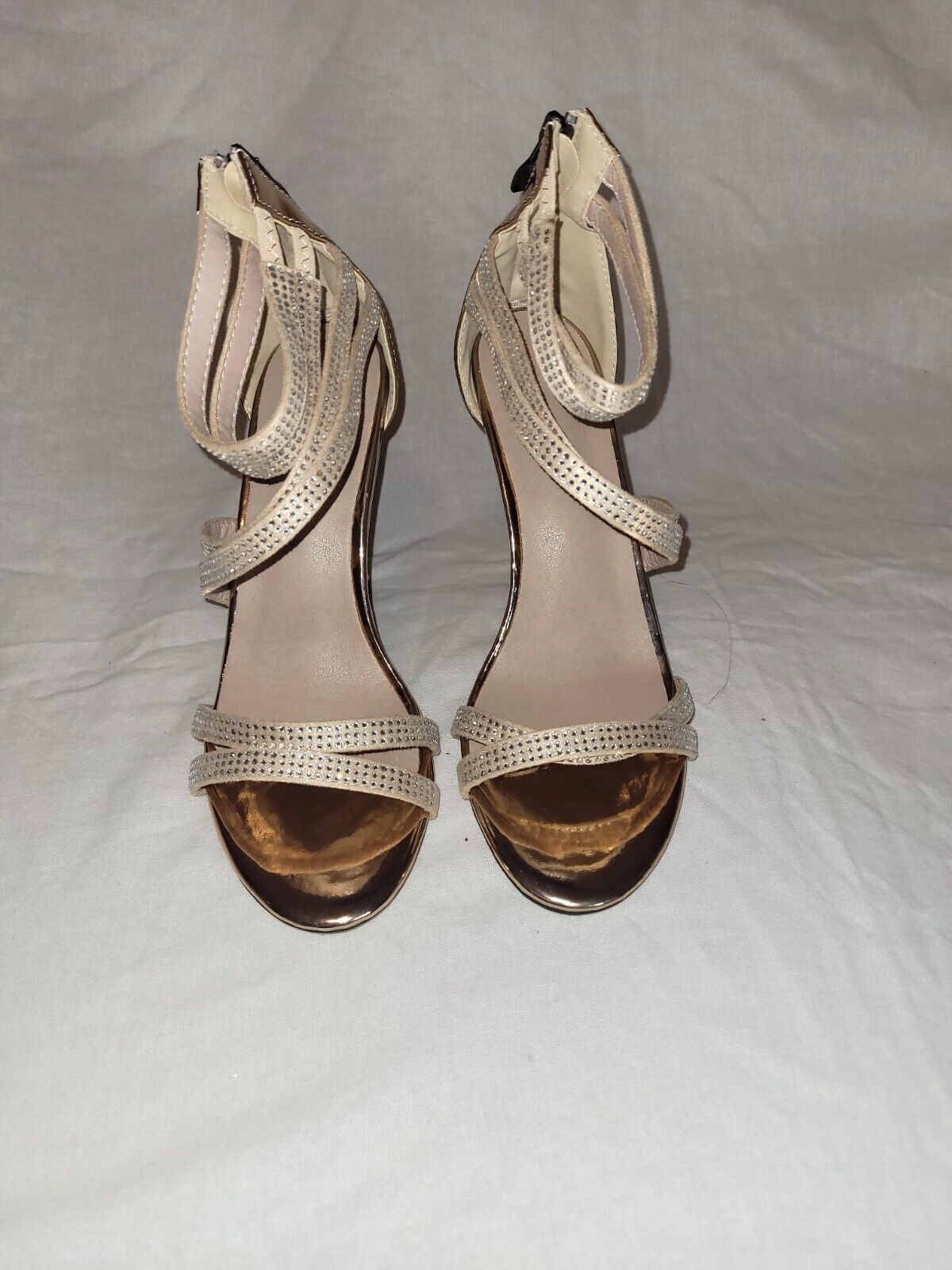 Clearance - Rhinestone Cross Strap High Heel Sandals