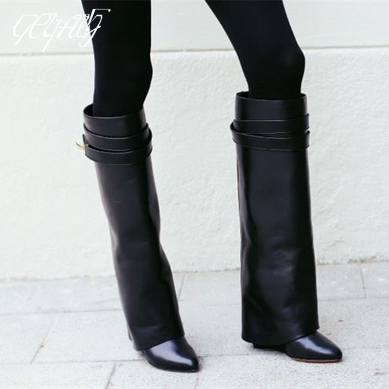 Genuine Leather  Knee-High Boots