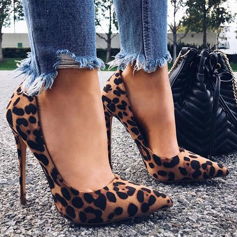 Leopard Party Heeled Pumps- Sansa Costa