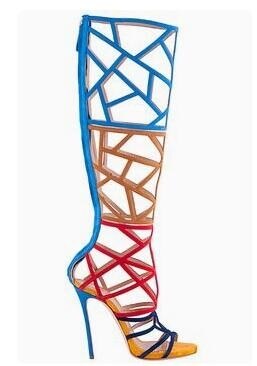 Back Zip-up Knee High Boots- Sansa Costa