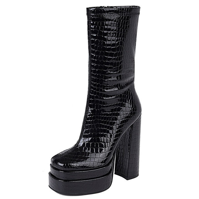 Knee High Platform Heel Boots- Sansa Costa