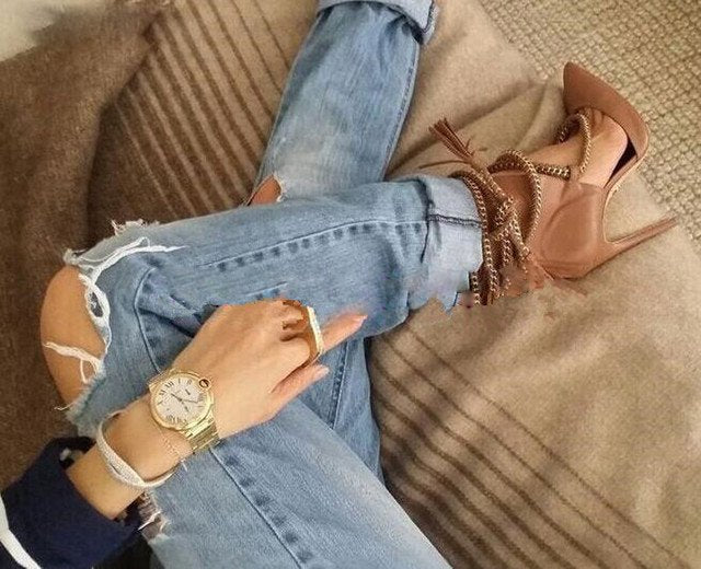 Pointed Toe Lace-up Gladiator Boots- Sansa Costa