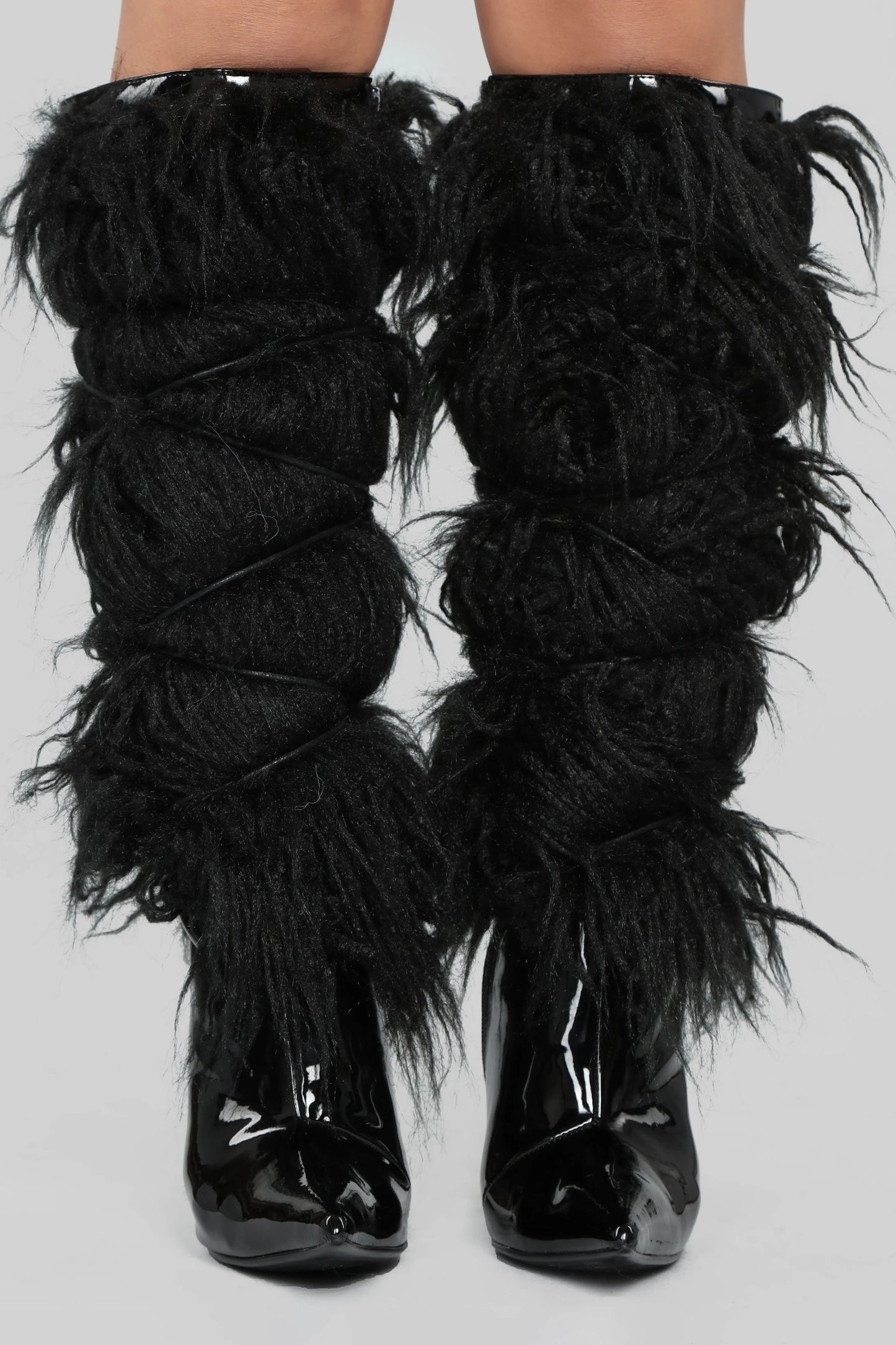 Feather Knee Length High Heel Boots