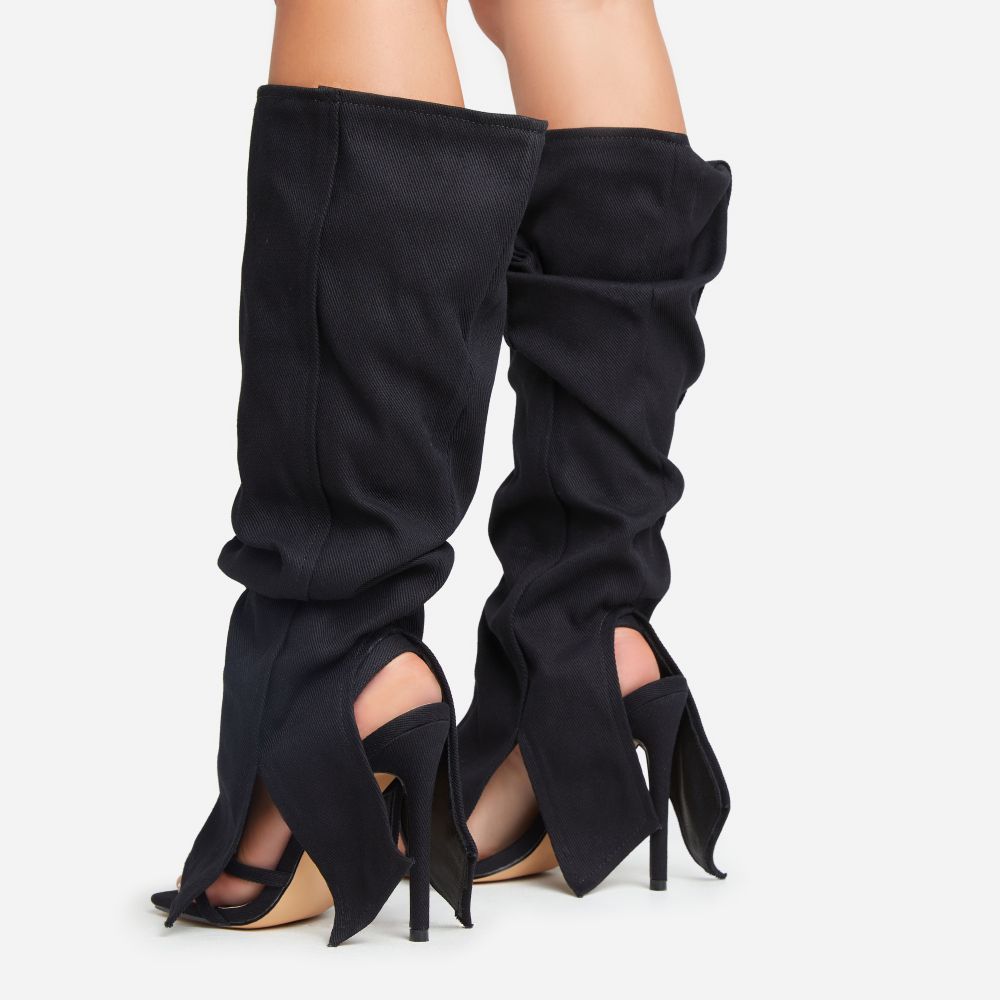 Legwarmer Detail High Heel Stiletto Sandals