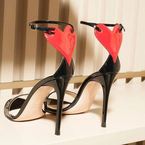 Red Heart Stiletto Sandals Inspired By Gianvito Rossi