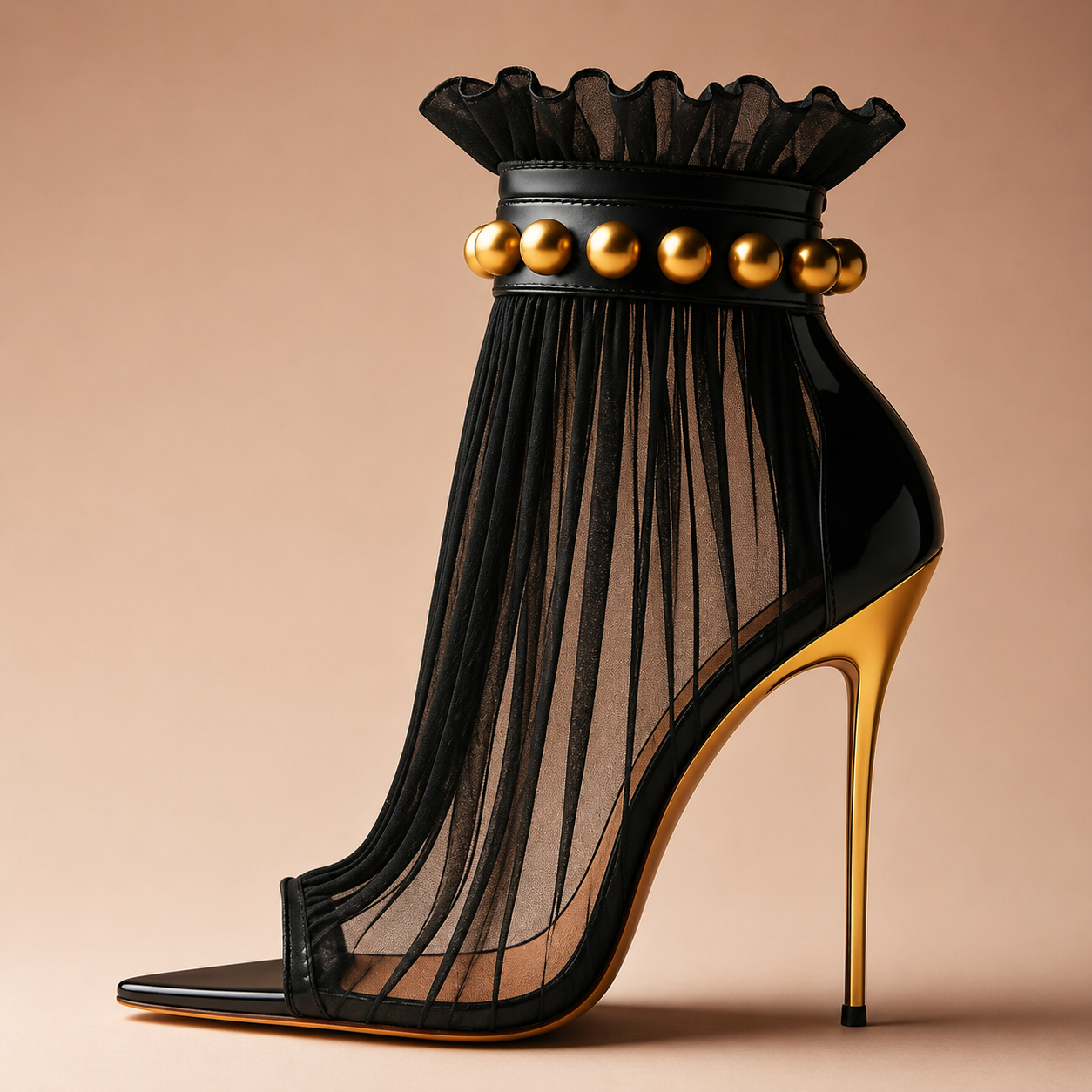 Stiletto Mesh Ankle Boots