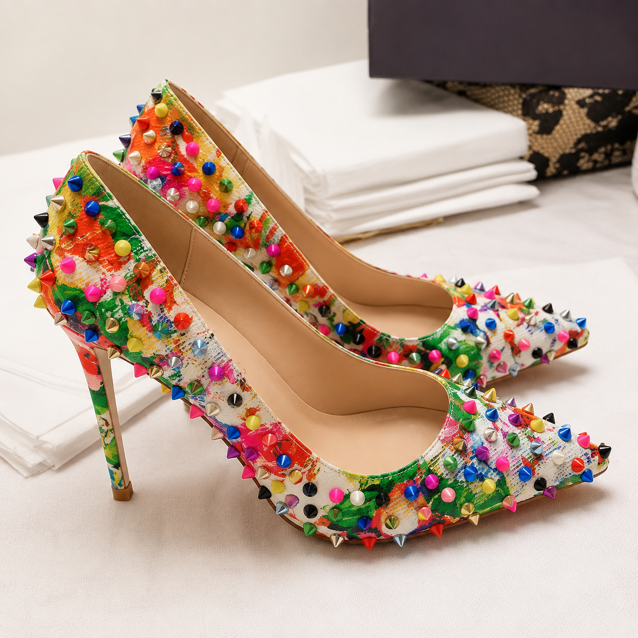 Follies Spikes Stiletto Pumps Inspired By Christian Louboutin