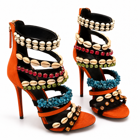 Coline Shell Stiletto Sandals Inspired By Giuseppe Zanotti