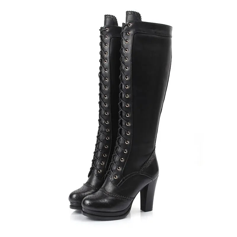 Classic Lace-Up Platform Boots