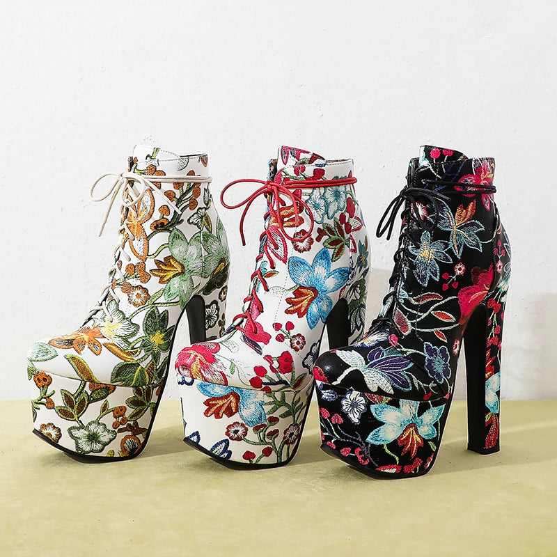 70's Vintage Floral Boots