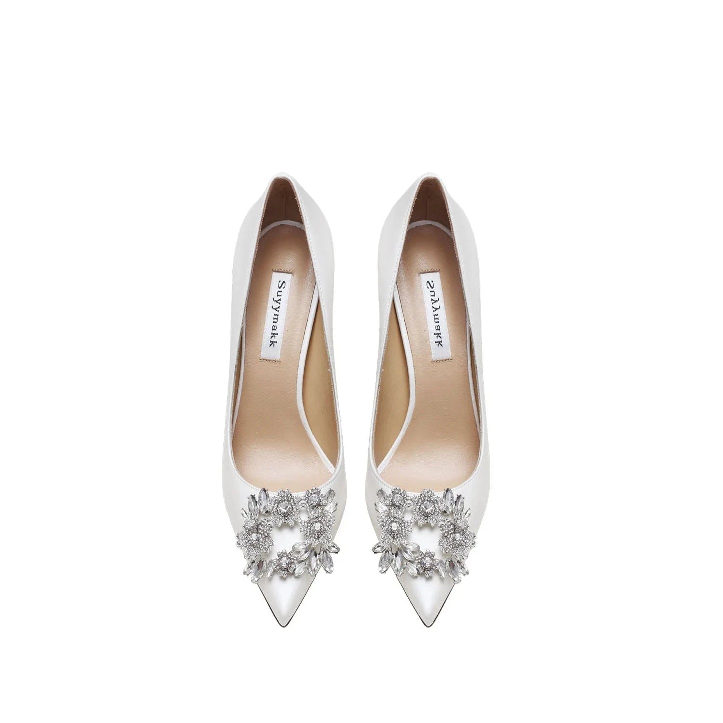 White Wedding Rhinetsone Heels