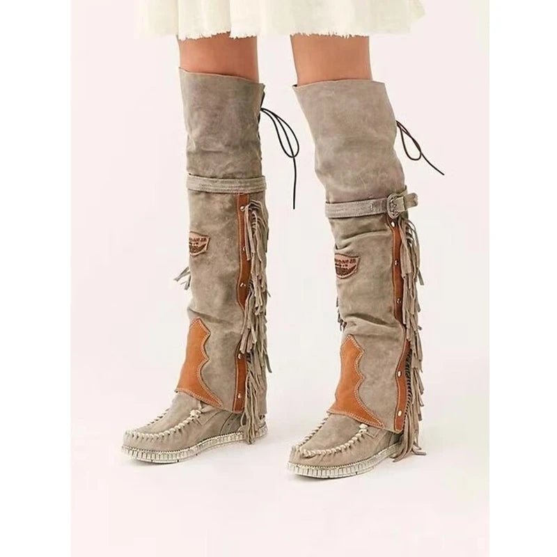 Over The Knee Tassel Boots