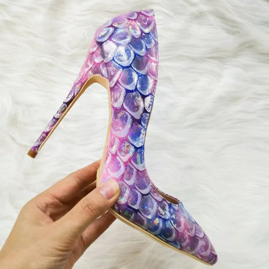 Mermaid Scale Stiletto Heel Pumps