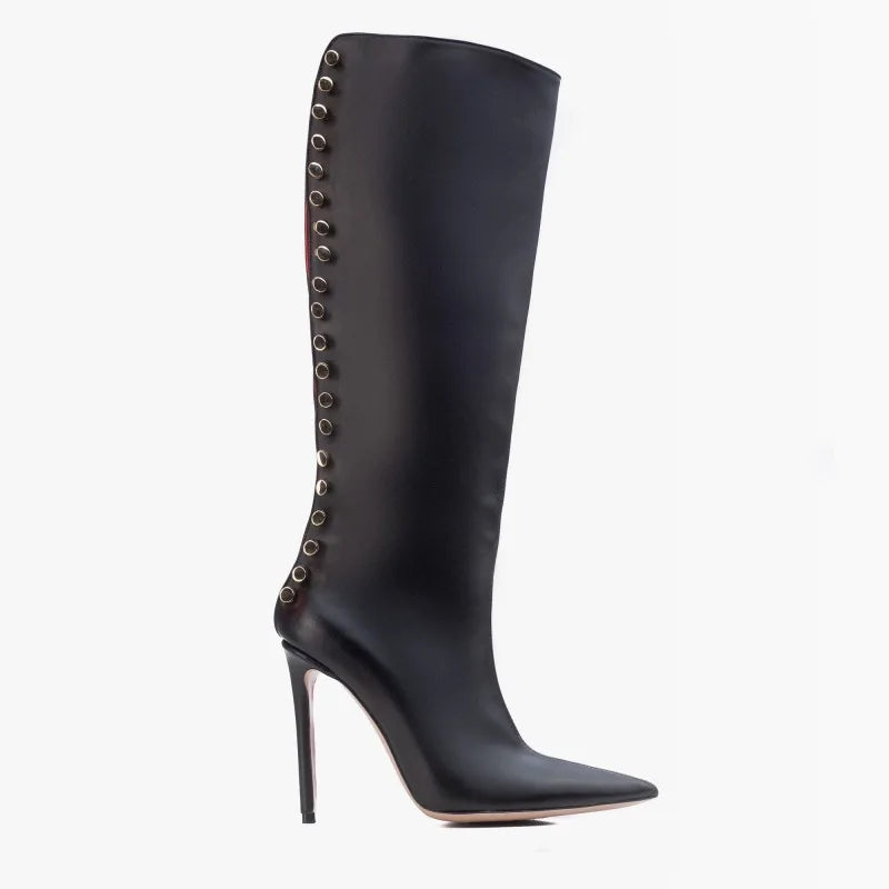 Black Studded Boots Inspired By Hardot