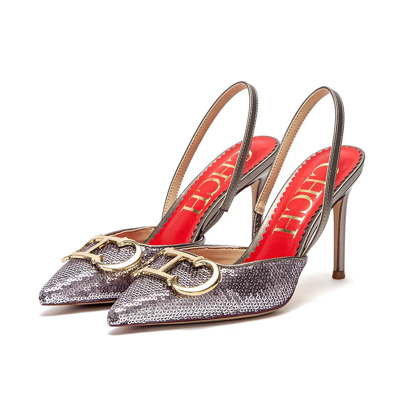 CH Logo Signature Slingback Pumps Inspired By Valentino