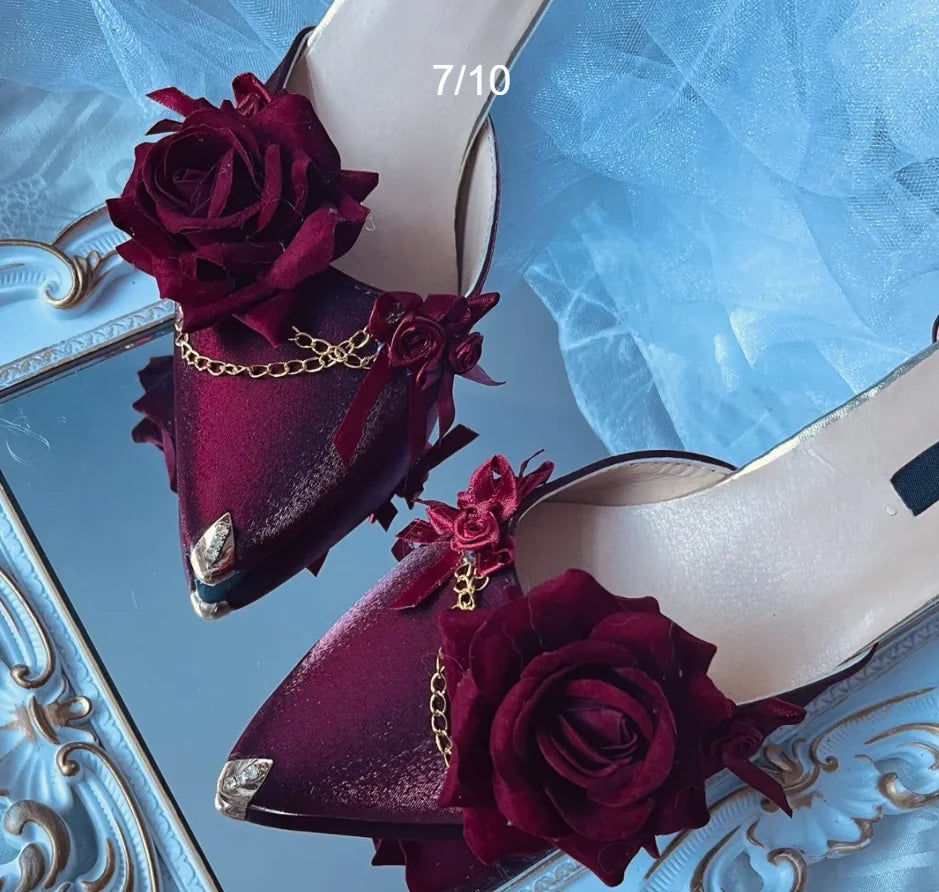 Black Red Gothi Wedding Shoe