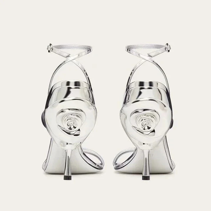 "Roserouche" Flower High Heel Sandals Inspired by Valentino Garavani
