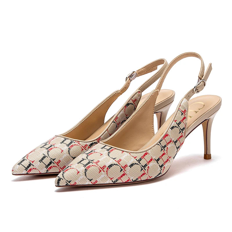 Initials Slingback Kitten Heel Mules