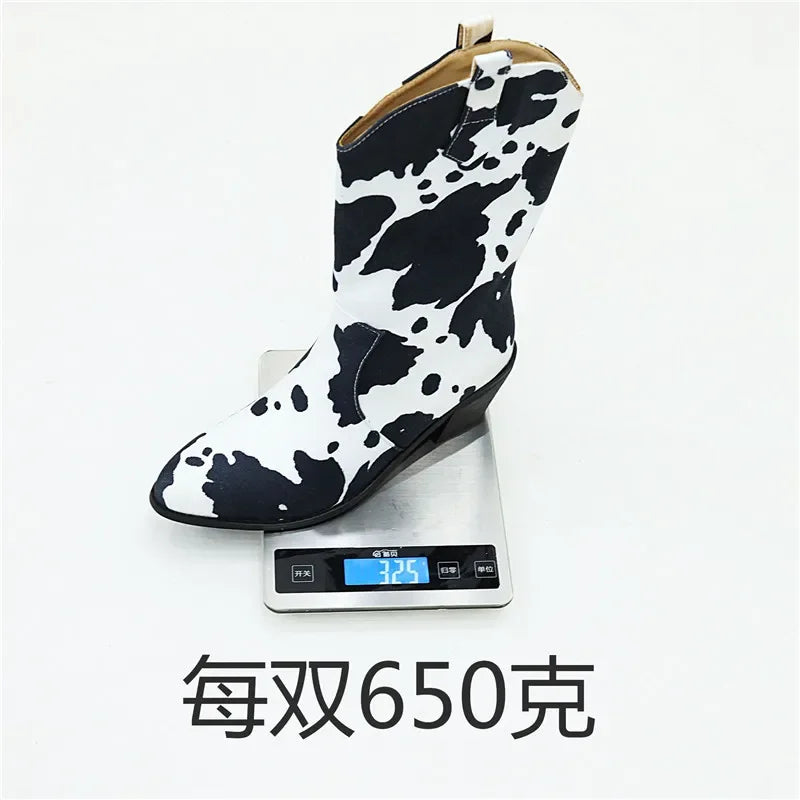 Cow Print Cowboy Boots