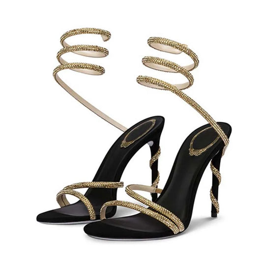 Crystal Wrap Stiletto Sandals