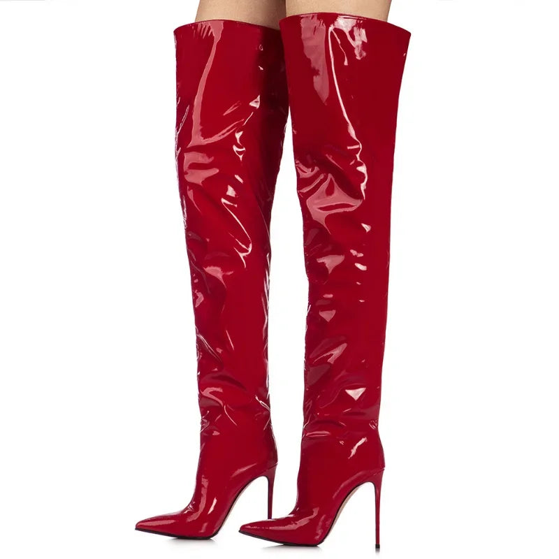 Glossy Thigh High Boots