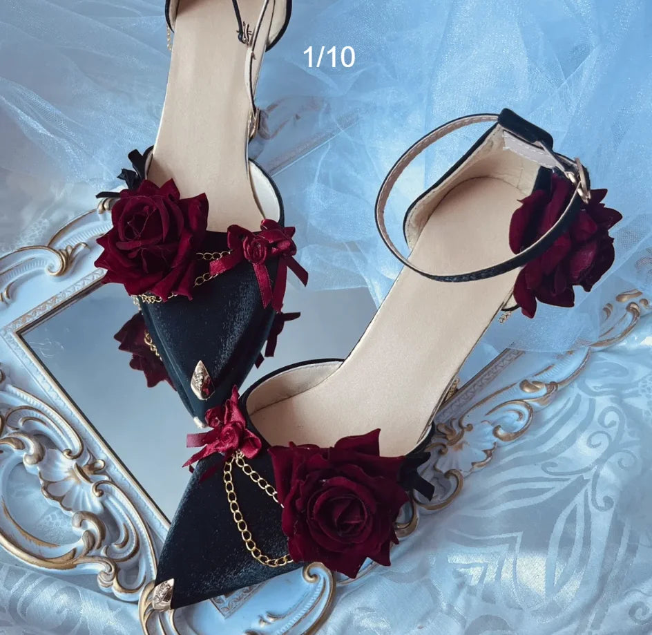 Black Red Gothi Wedding Shoe