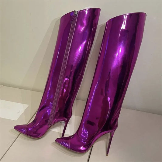 Knee-High Mirror Boots