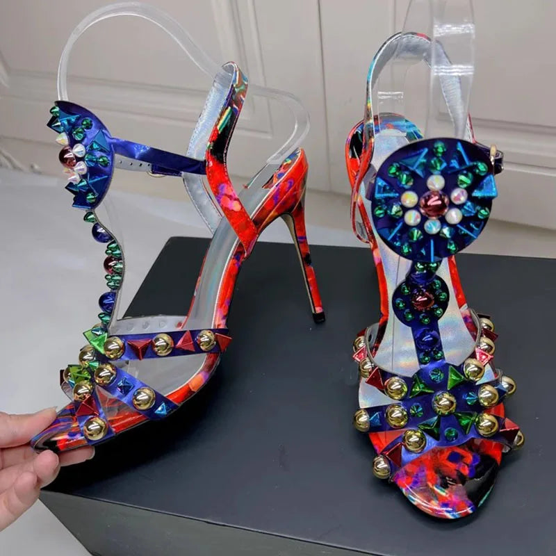 Colorful Rhinestone Sandals Inspired by Christian Louboutin