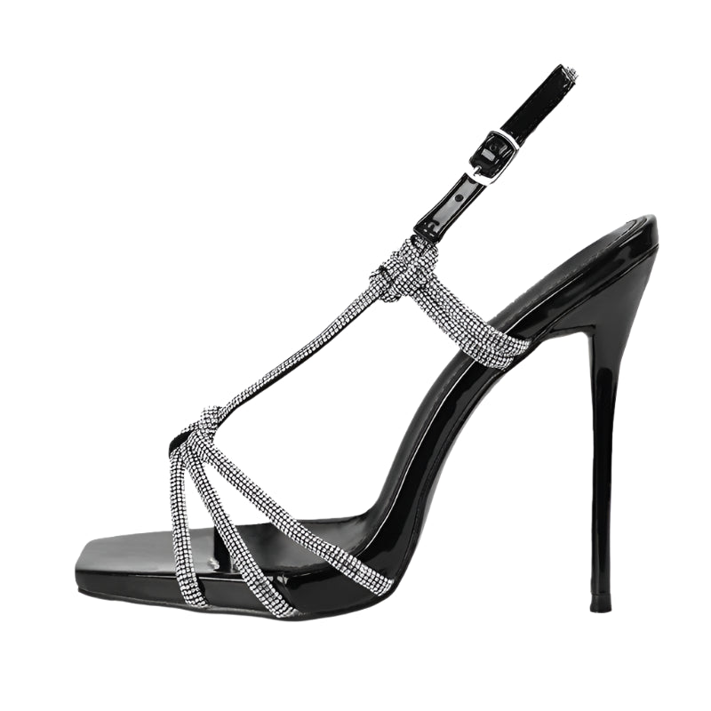 Crystal Strap High Heel Sandals
