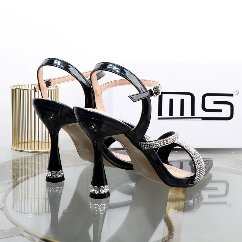 Rhinestone Wrap High Heel Sandals