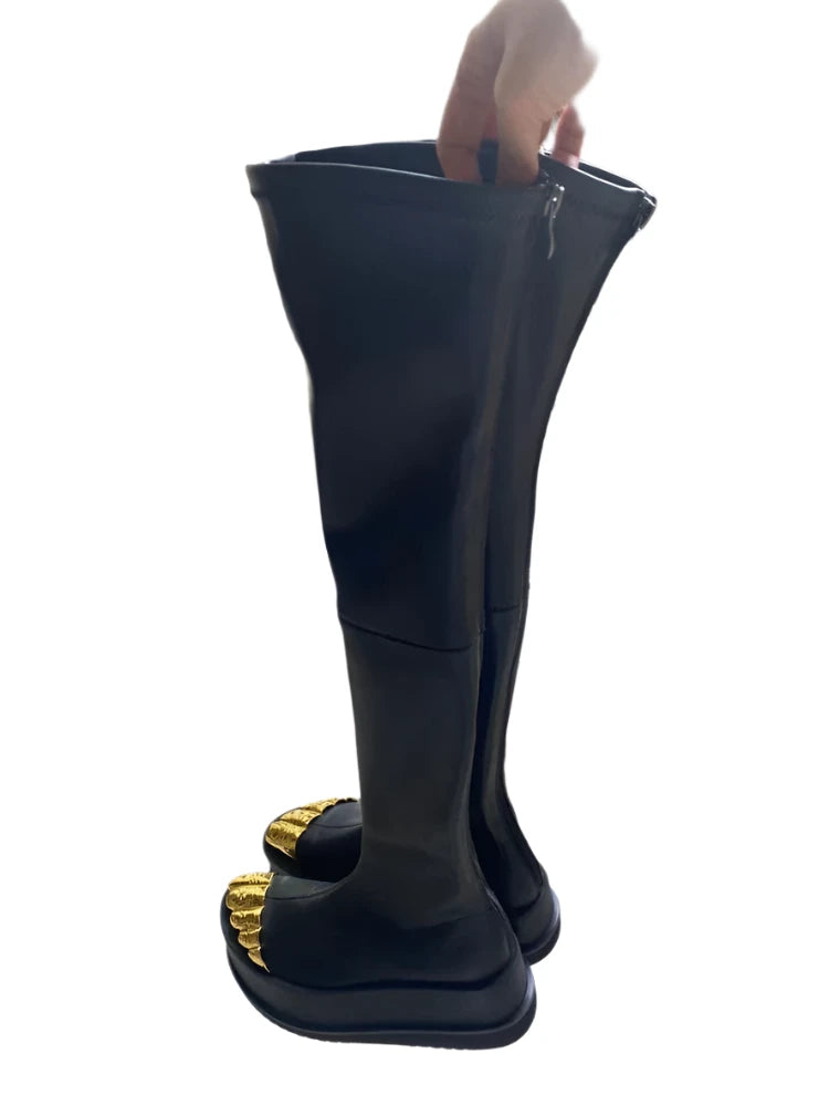 Golden Toe Over-the-knee Boots