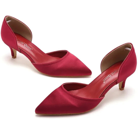 Cut-Out Two Piece Classic Kitten Heel Pumps