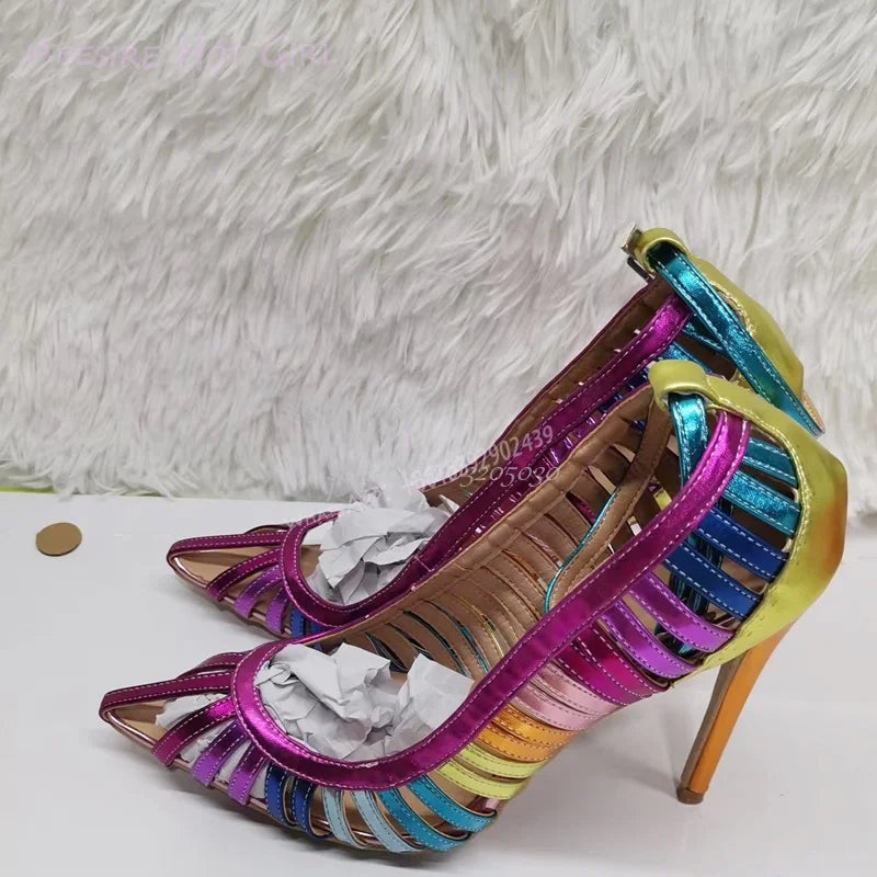 Colorful Striped Pumps Inspired by Kurt Geiger