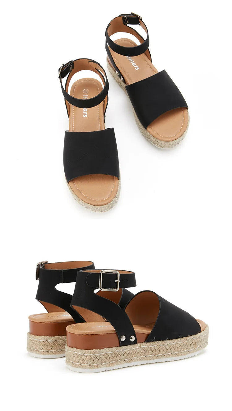 Buckle Detail Flat Sandals